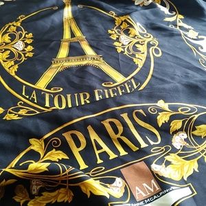 Anne McAlpin Paris Silk Black & Gold Scarf